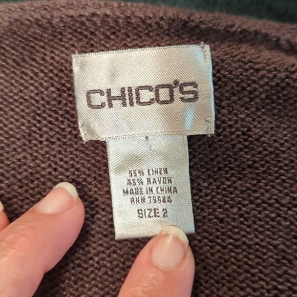 Size 2 linen blend sweater Chico's - Picture 4 of 4